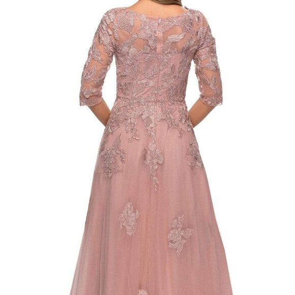 NWT La Femme 27922 Tulle Prom Dress Pink Size 4 - Picture 3 of 9